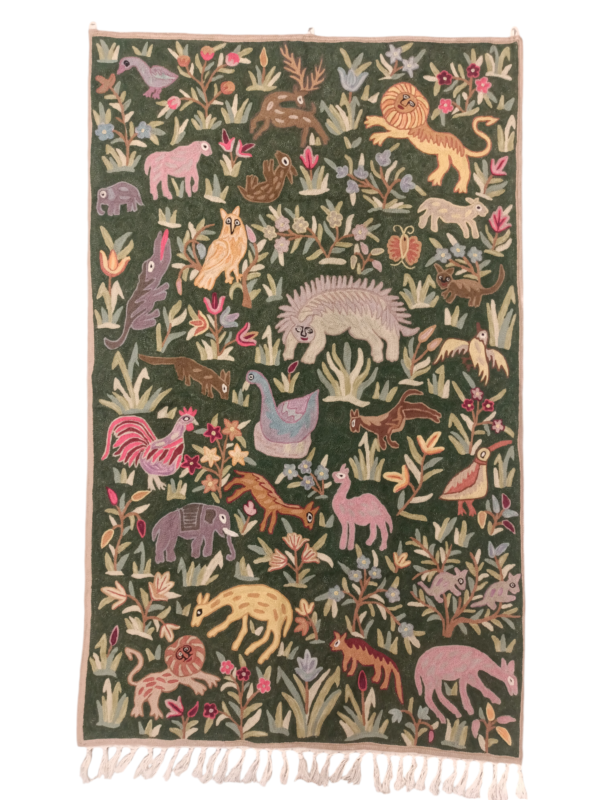 Wall Hanging Rug, Tapestry Rug, Jungle Rug, Personalized Nursery Wool Rug