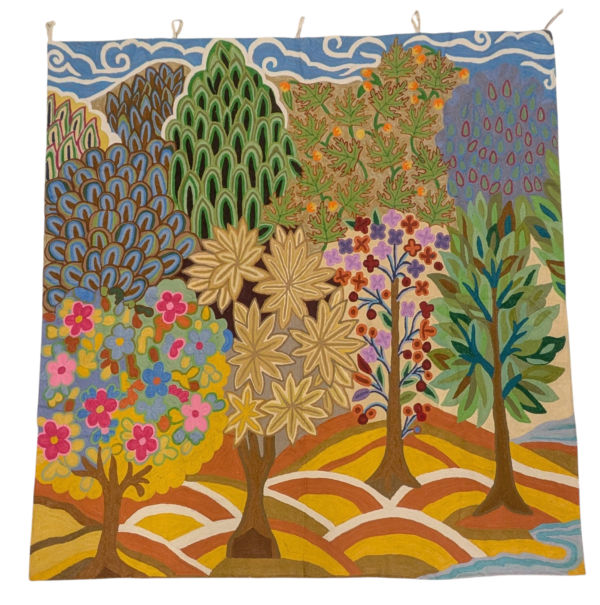 Handmade Wool Tapestry Wall Hanging | Mughal Style Tapestry Design | 150x150 cm